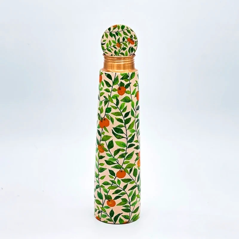 Copper Floral Printed Tapered Tower Bottle - Image 3