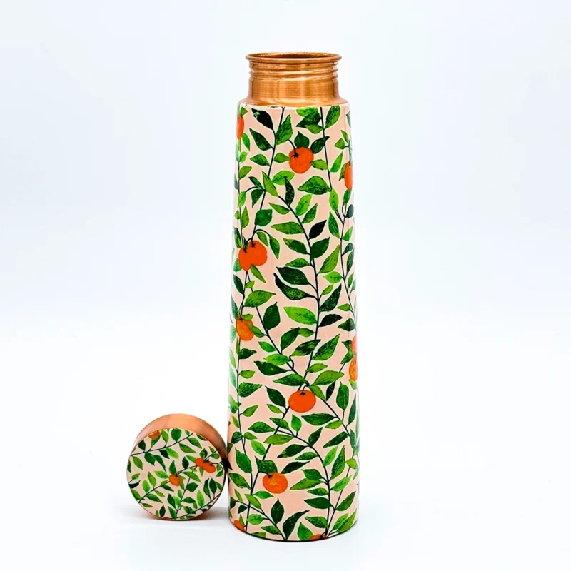 Copper Floral Printed Tapered Tower Bottle - Image 4